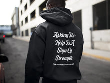 Load image into Gallery viewer, SHAKEY LIFESTYLE ASKING FOR HELP ZIP UP HOOD BLACK
