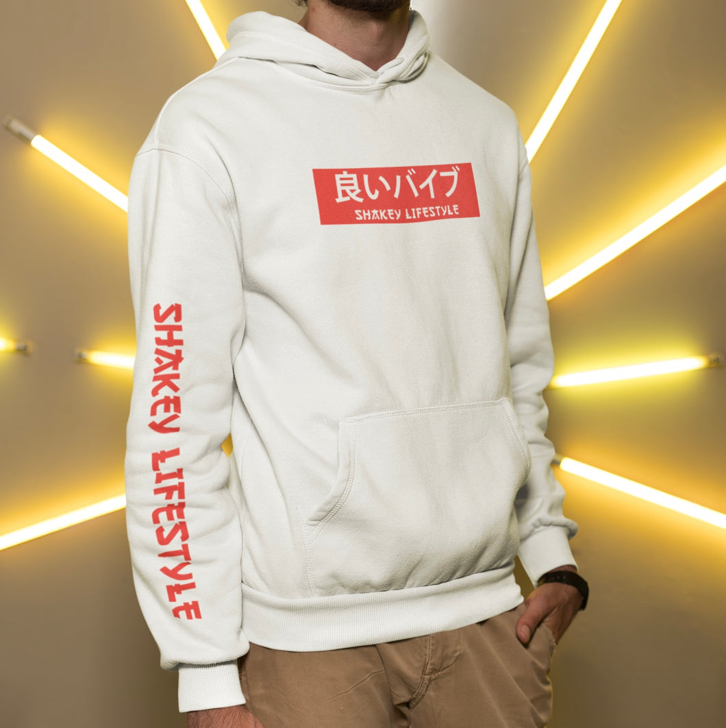 SHAKEY LIFESTYLE BLOCK HOODY WHITE
