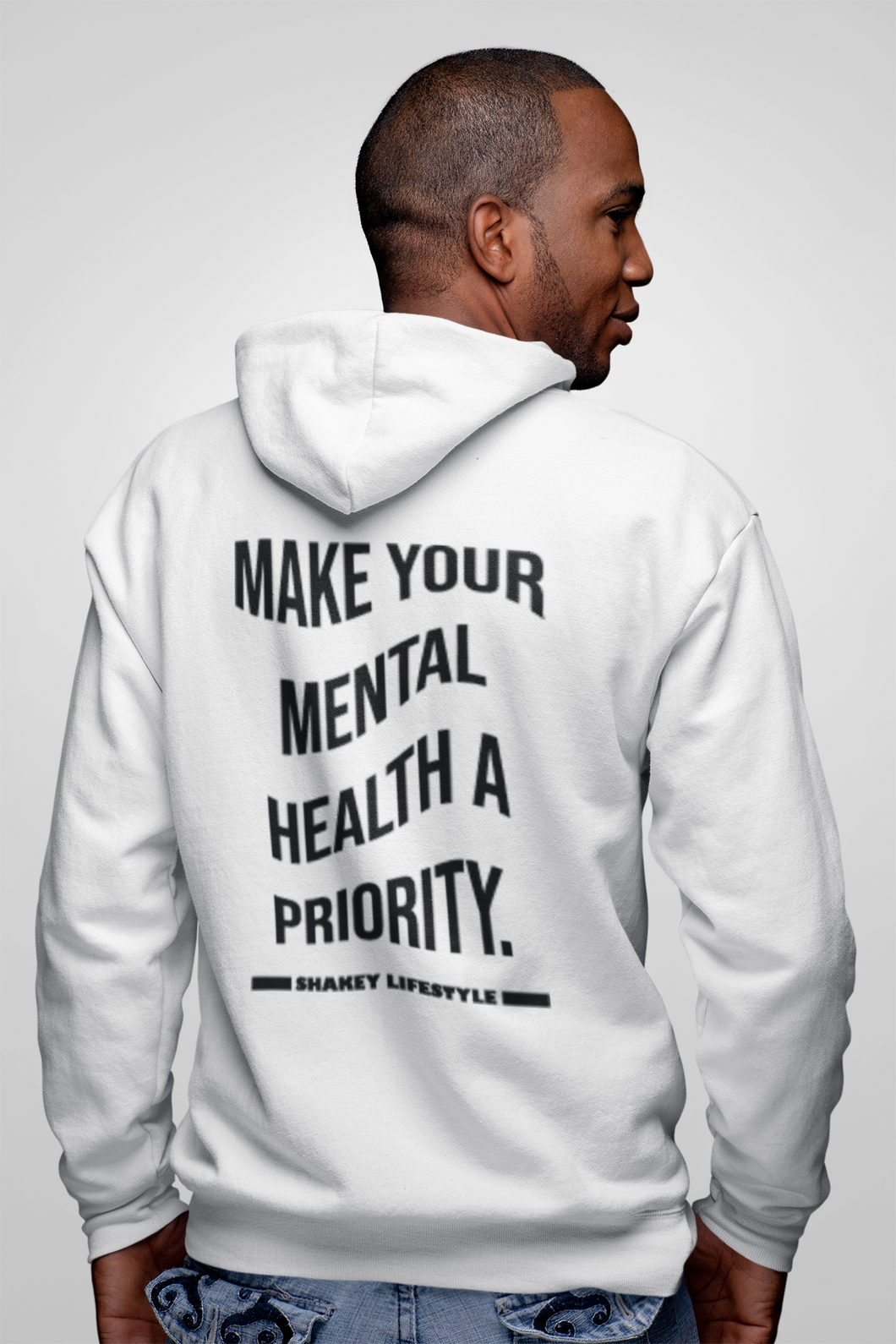 SHAKEY LIFESTYLE MENTAL HEALTH PRIORITY HOOD WHITE