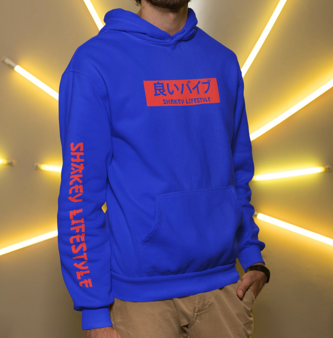 SHAKEY LIFESTYLE BLOCK HOODY ROYAL BLUE